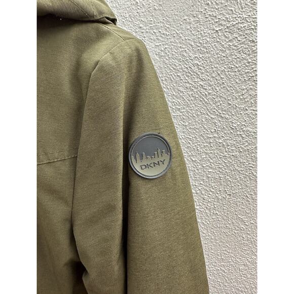 Womens DKNY Jacket Size XS Green Hooded Hidden Zip Up - Picture 7 of 16